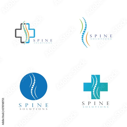  Spine diagnostics symbol logo template vector illustration design 