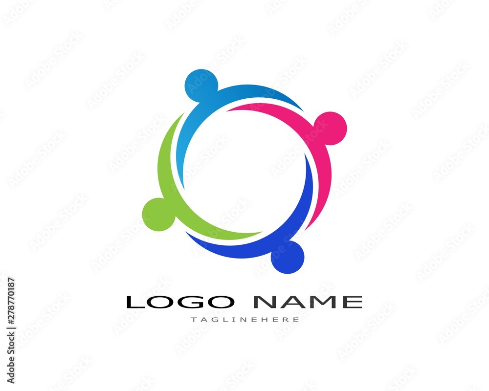 Fototapeta premium Adoption and community care Logo template vector icon