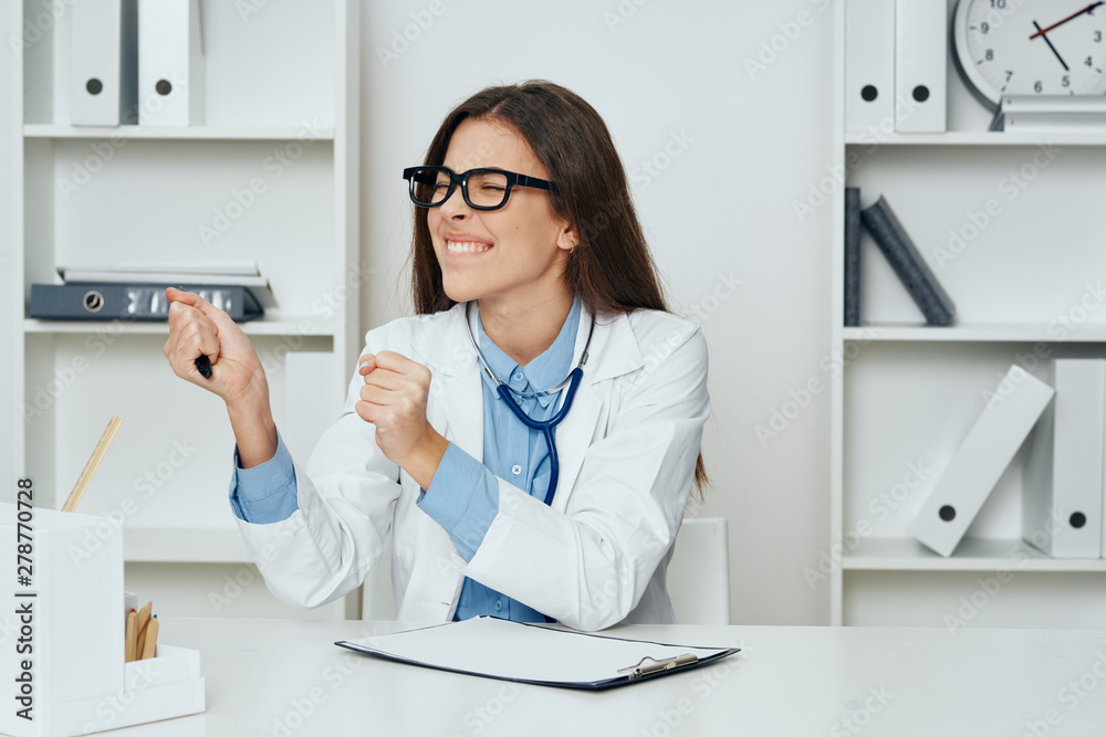 female doctor in office female doctor in office