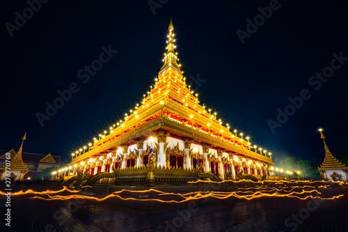 Asalha Puja Day at Phra Mahathat Kaen Nakhon in Khonkaen, Thailand.