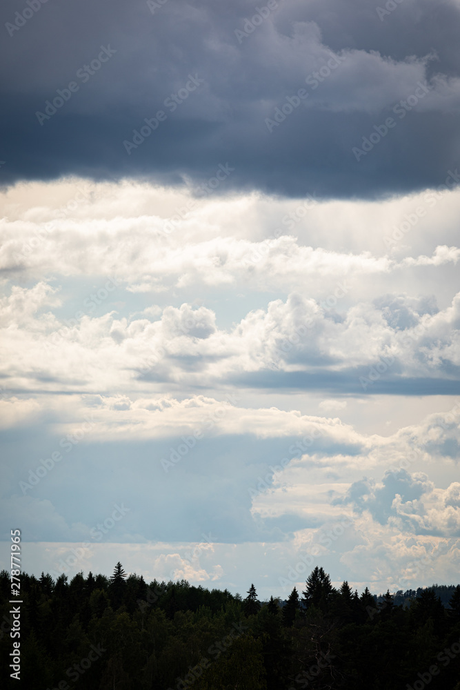 Changing weather clouds in the sky at summer Changing weather clouds in the sky at summer