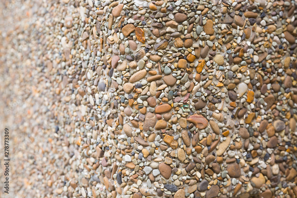 Texture of small white cobble stone. Part sharp and fuzzy. Copyspace, place for text Texture of small white cobble stone. Part sharp and fuzzy. Copyspace, place for text