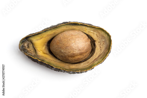 Fotografia Cut spoiled avocado. Isolated