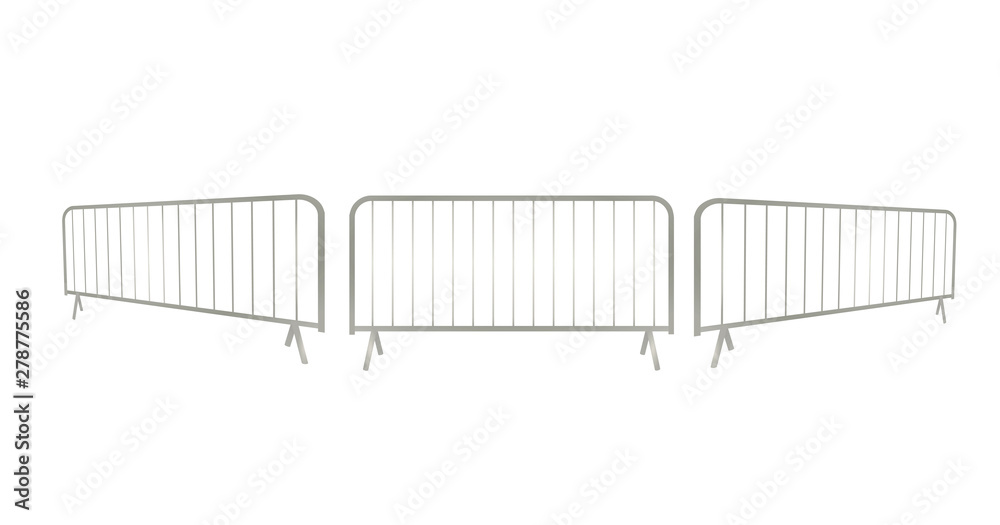 Naklejka premium Grey metallic fence. vector illustration