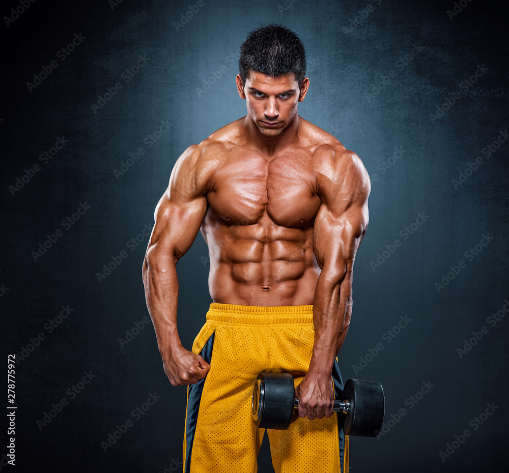 Handsome Muscular Men Lifting Weights Handsome Muscular Men Lifting Weights