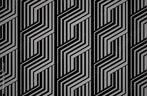 Abstract geometric pattern with stripes  lines. Seamless vector background. Black and grey ornament. Simple lattice graphic design