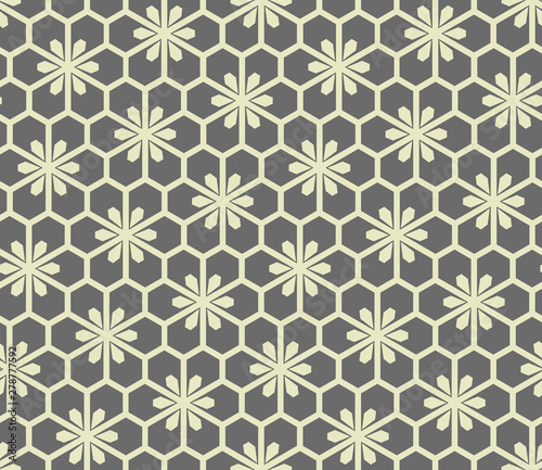 Flower geometric pattern. Seamless vector background. Grey ornament. Ornament for fabric, wallpaper, packaging. Decorative print