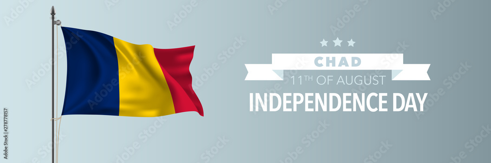 Chad happy independence day greeting card, banner vector illustration Chad happy independence day greeting card, banner vector illustration