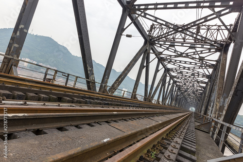 the railway steel bridge