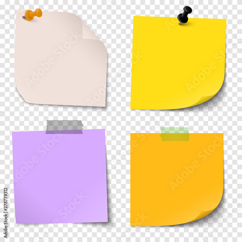 sticky papers collection with vector transparency