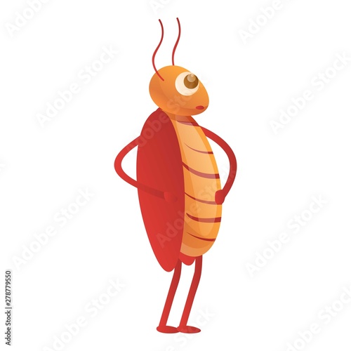 Cockroach bug icon. Cartoon of cockroach bug vector icon for web design isolated on white background