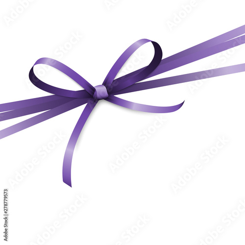 purple colored ribbon bow