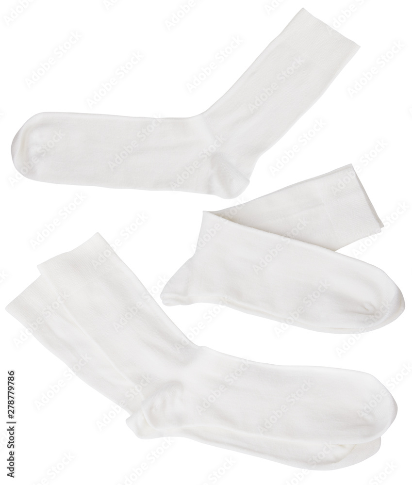White socks isolated on white background White socks isolated on white background