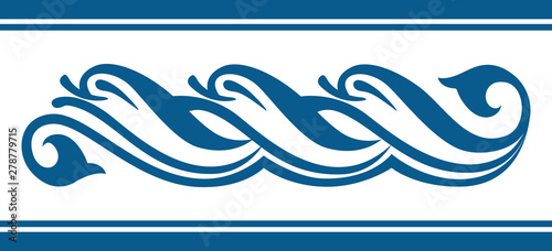 Ddolfins in the Waves Silhouette Border