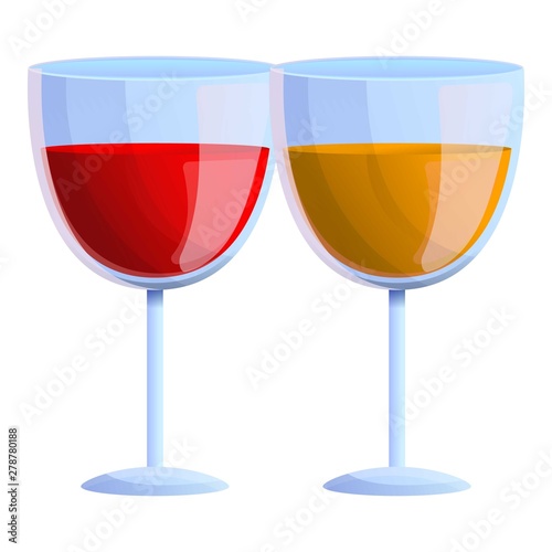 Glass french wine icon. Cartoon of glass french wine vector icon for web design isolated on white background