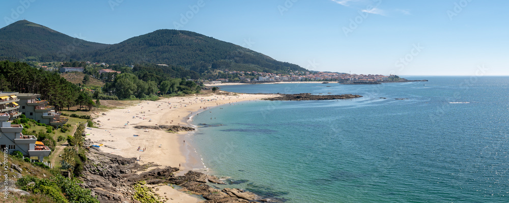 Panoramic view of a beautiful beach on Galicia coast