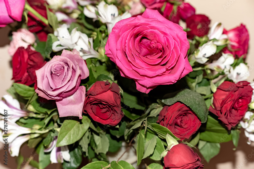 Obraz premium Beautiful Bouquet of Roses,wonderful aroma of flowers.Russia.2019