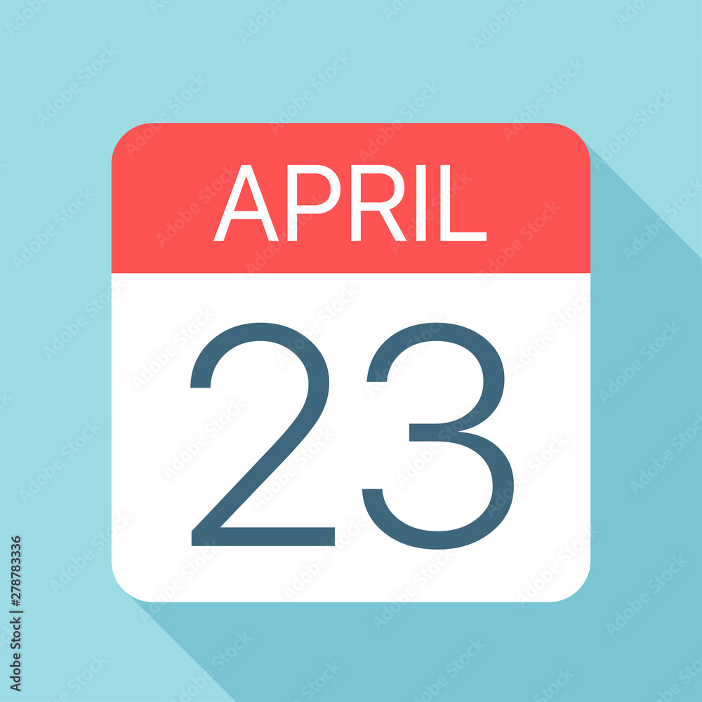 April 23 - Calendar Icon. Vector illustration of one day of month April 23 - Calendar Icon. Vector illustration of one day of month