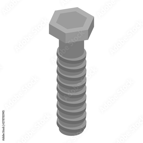 Metal bolt icon. Isometric of metal bolt vector icon for web design isolated on white background