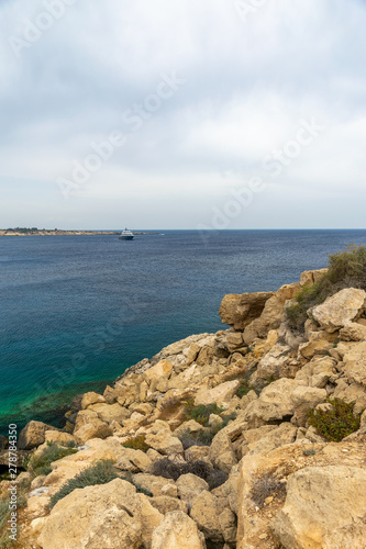 Transparent water along the azure coast of the Mediterranean Sea.