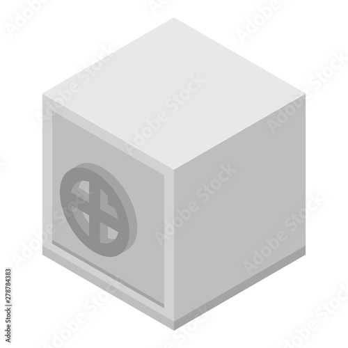 Money metal safe icon. Isometric of money metal safe vector icon for web design isolated on white background