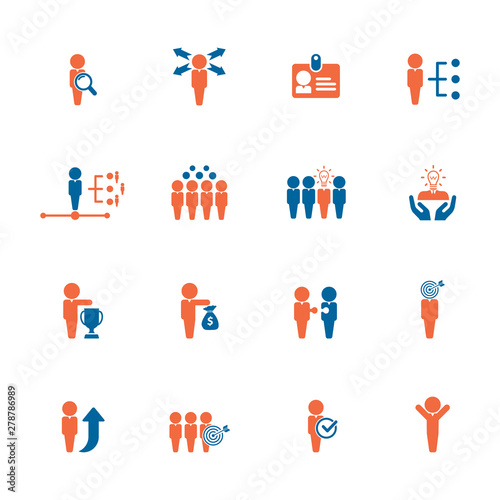 Universal business management and human resources icon set. Universal icons for web and mobile. Vector.
