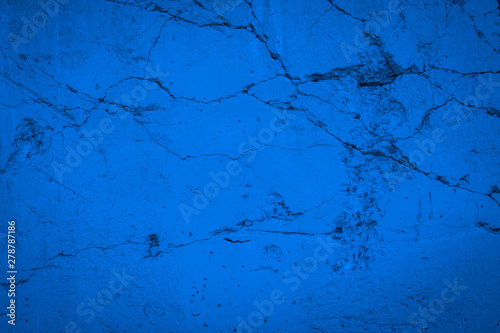 Blue Cement wall is break .Old Gray Cement Wall and floor backgrounds, room, interior, display products.
