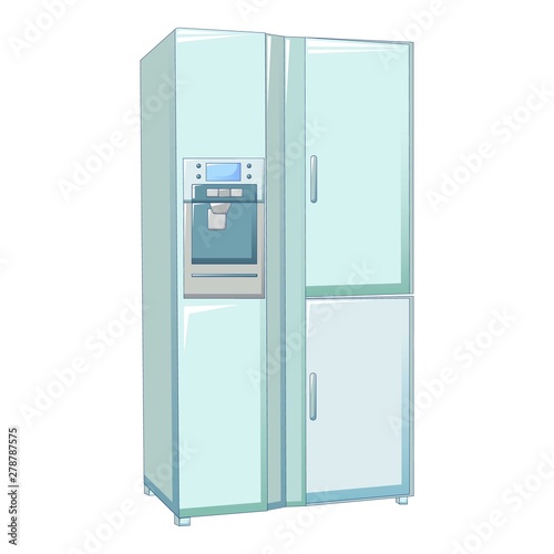 Large fridge icon. Cartoon of large fridge vector icon for web design isolated on white background