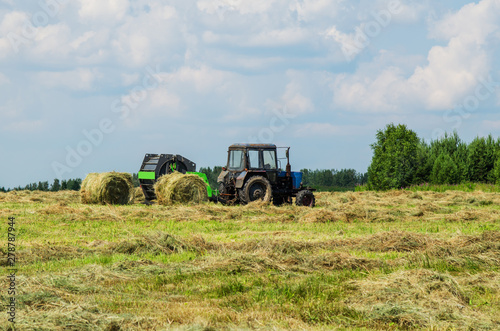 Hay harvesting on a summer day