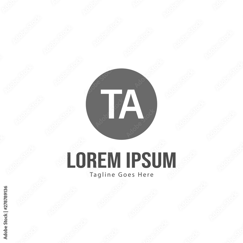 Initial TA logo template with modern frame. Minimalist TA letter logo vector illustration Initial TA logo template with modern frame. Minimalist TA letter logo vector illustration