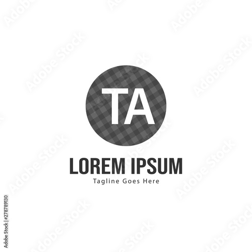 Initial TA logo template with modern frame. Minimalist TA letter logo vector illustration