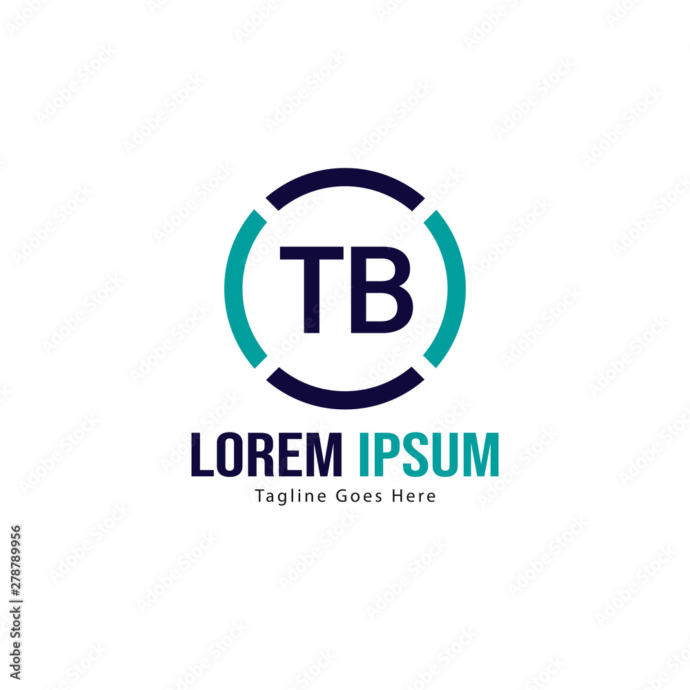 Initial TB logo template with modern frame. Minimalist TB letter logo vector illustration Initial TB logo template with modern frame. Minimalist TB letter logo vector illustration