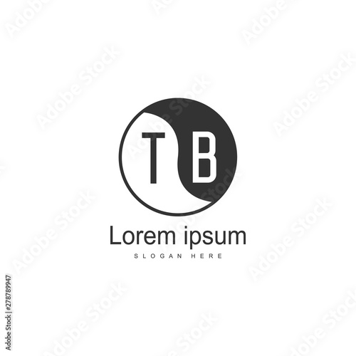 Initial TB logo template with modern frame. Minimalist TB letter logo vector illustration