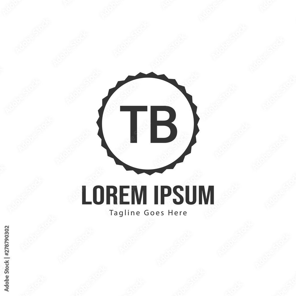 Initial TB logo template with modern frame. Minimalist TB letter logo vector illustration Initial TB logo template with modern frame. Minimalist TB letter logo vector illustration