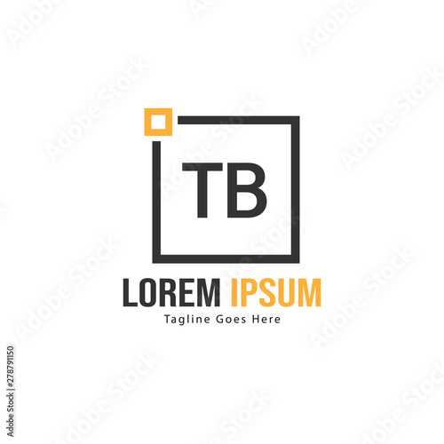 Initial TB logo template with modern frame. Minimalist TB letter logo vector illustration