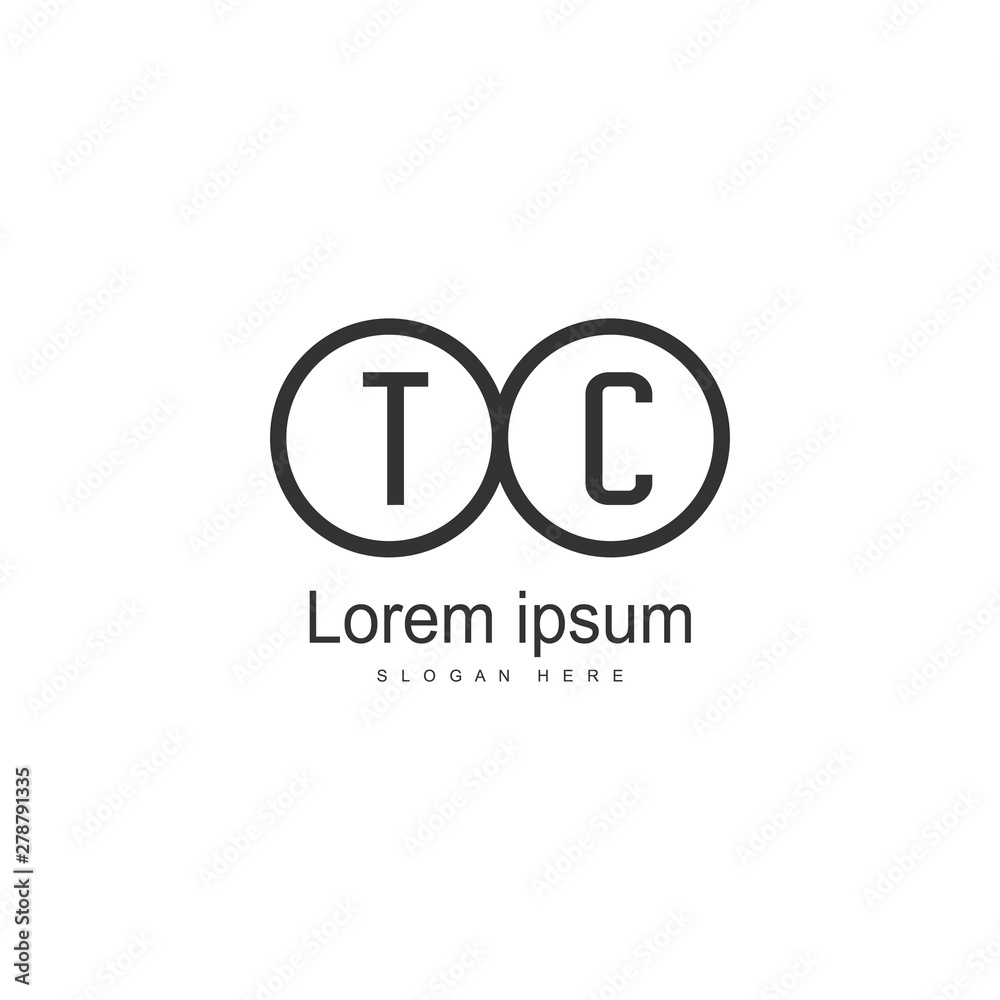 Initial TC logo template with modern frame. Minimalist TC letter logo vector illustration Initial TC logo template with modern frame. Minimalist TC letter logo vector illustration