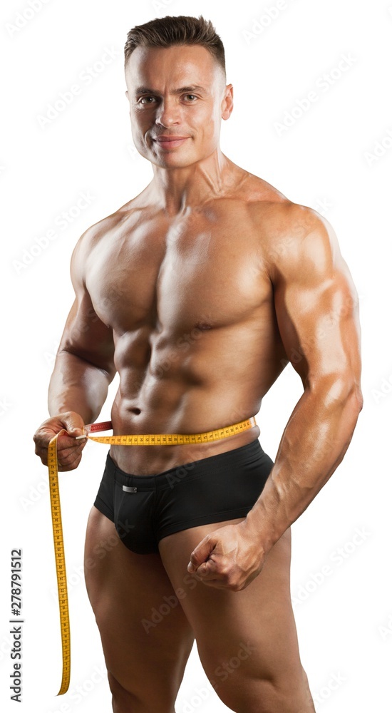 Man with tape measure. Man with tape measure.