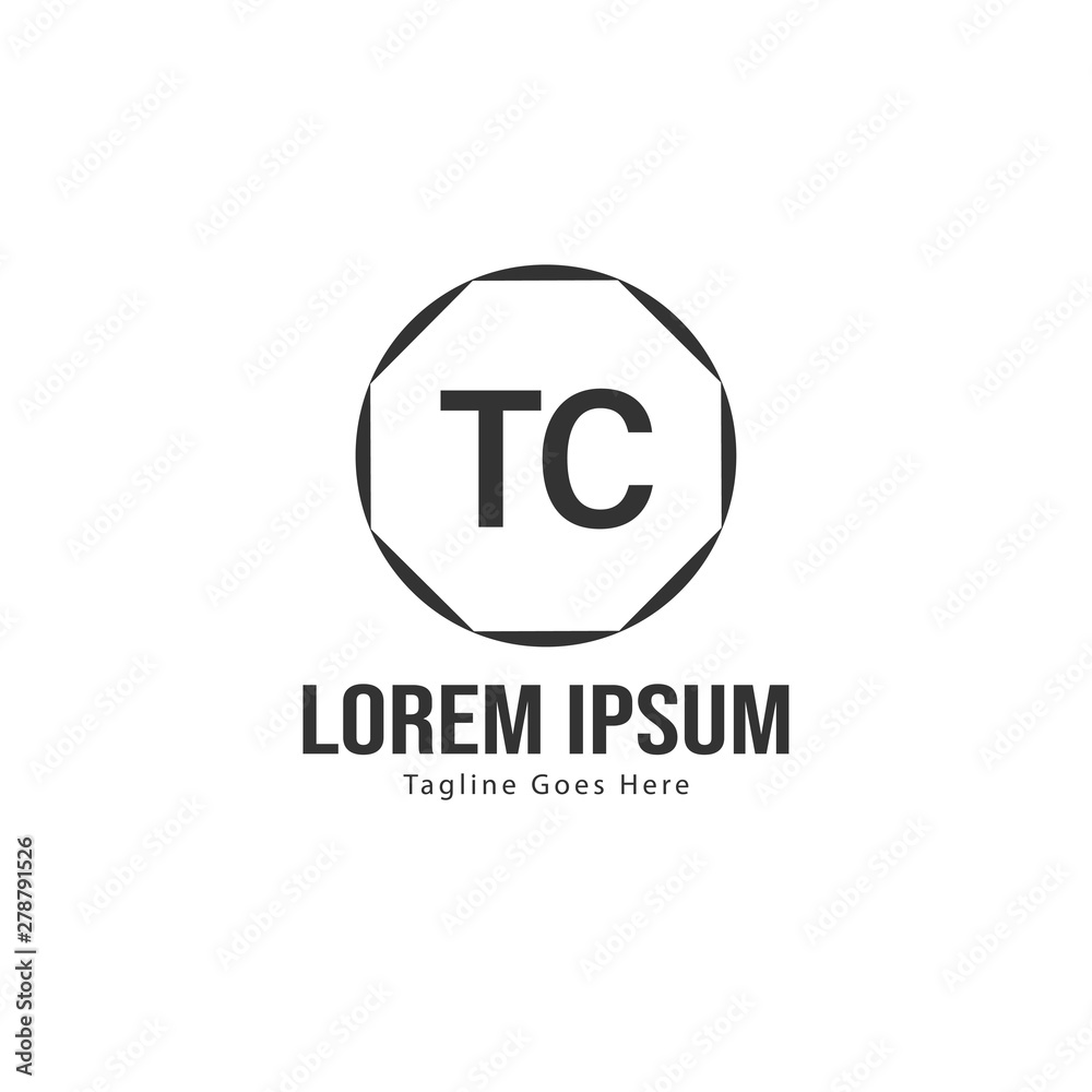 Initial TC logo template with modern frame. Minimalist TC letter logo vector illustration Initial TC logo template with modern frame. Minimalist TC letter logo vector illustration
