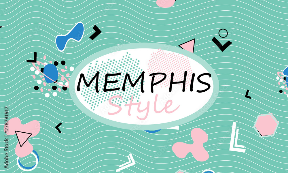 Obraz premium Memphis. 90s pattern. Geometric shapes