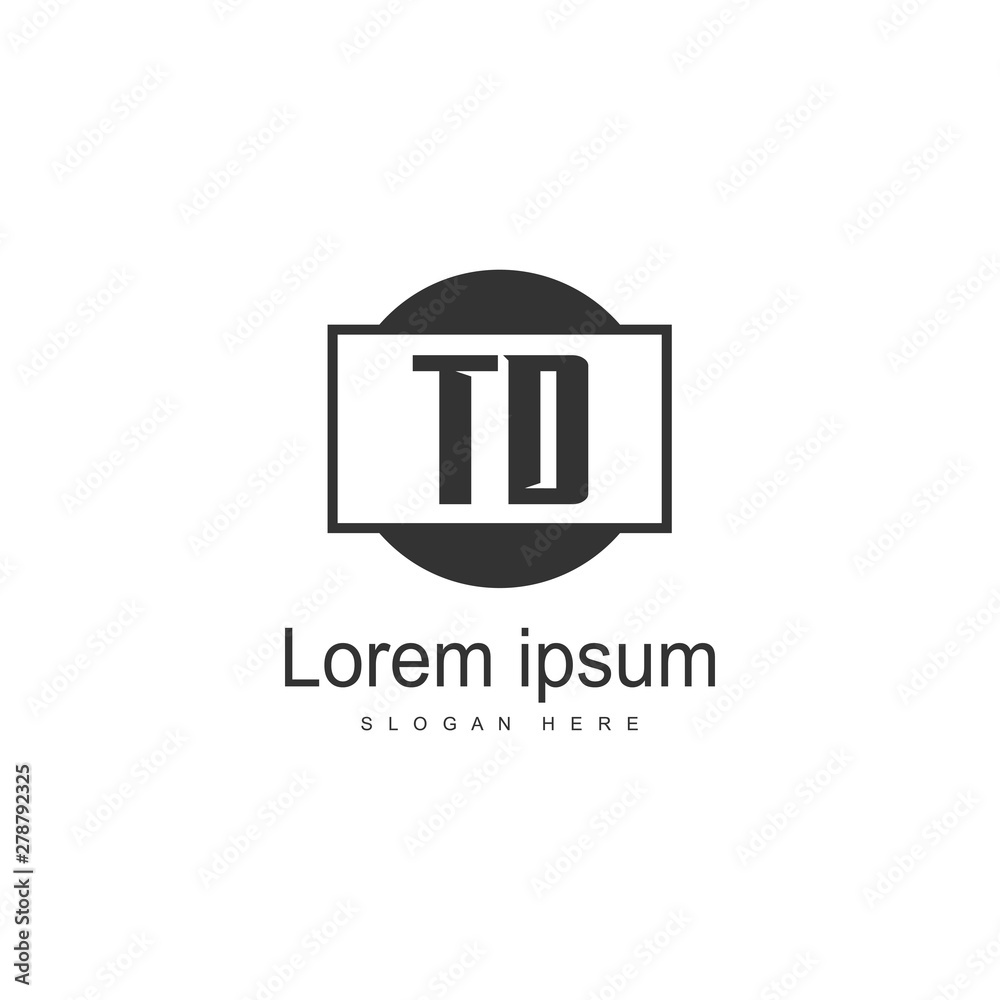 Initial TD logo template with modern frame. Minimalist TD letter logo vector illustration Initial TD logo template with modern frame. Minimalist TD letter logo vector illustration