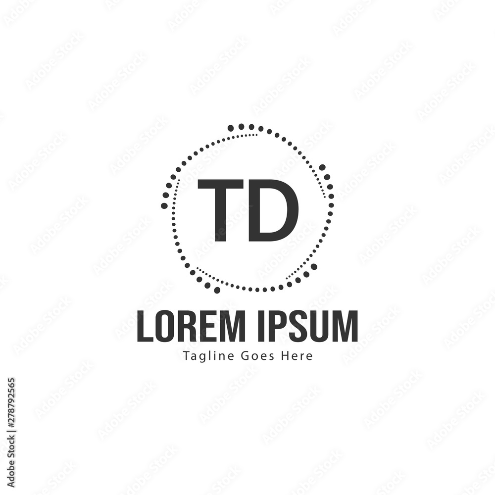 Initial TD logo template with modern frame. Minimalist TD letter logo vector illustration Initial TD logo template with modern frame. Minimalist TD letter logo vector illustration
