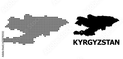 Pixel Mosaic Map of Kyrgyzstan photo