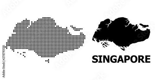 Dotted Mosaic Map of Singapore