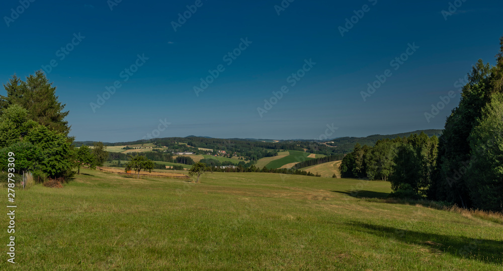 Hot summer morning near Pecka old town in east Bohemia