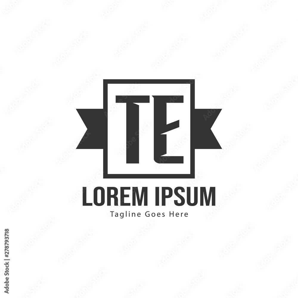 Fototapeta premium Initial TE logo template with modern frame. Minimalist TE letter logo vector illustration