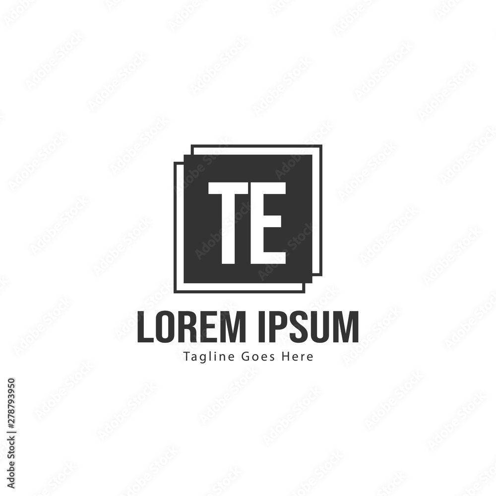 Initial TE logo template with modern frame. Minimalist TE letter logo vector illustration Initial TE logo template with modern frame. Minimalist TE letter logo vector illustration
