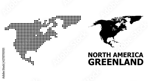 Dot Pattern Map of North America and Greenland
