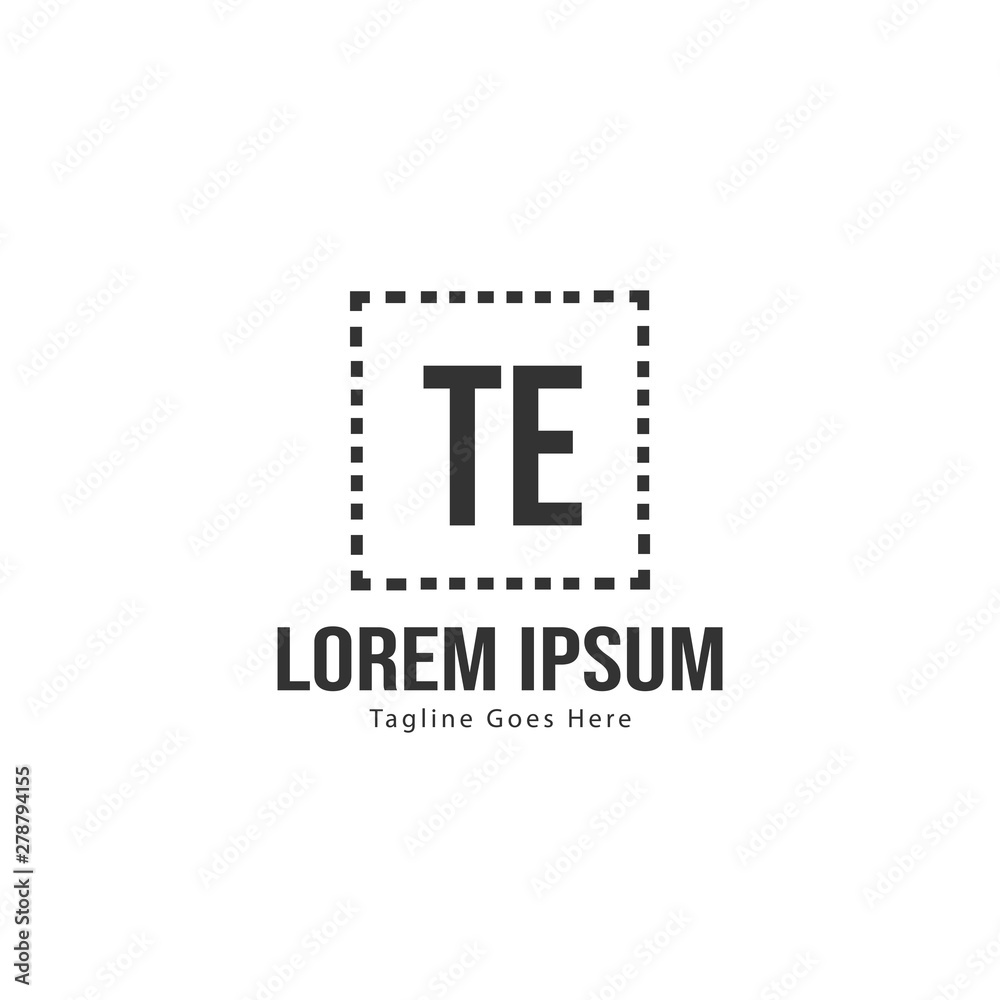 Obraz premium Initial TE logo template with modern frame. Minimalist TE letter logo vector illustration