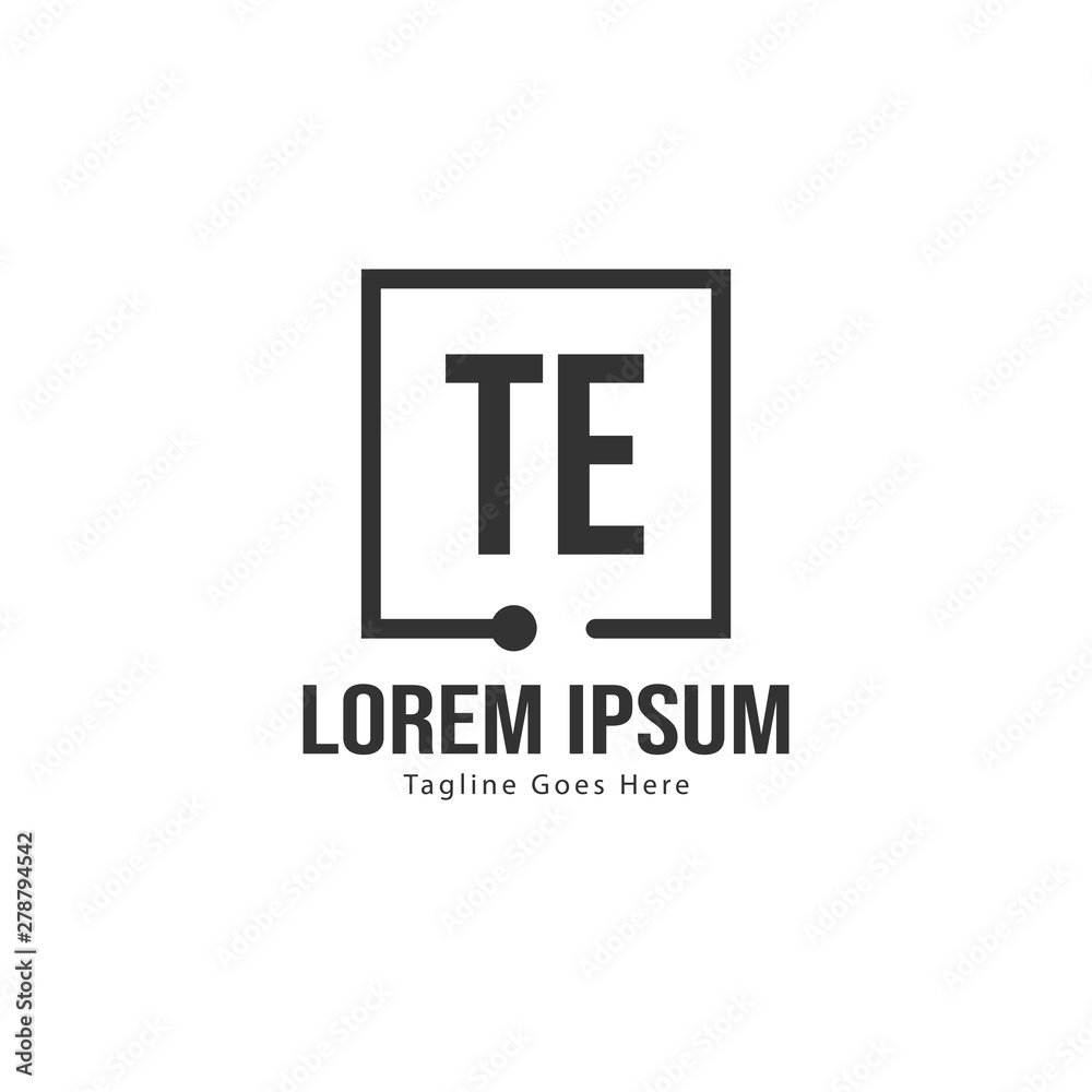 Initial TE logo template with modern frame. Minimalist TE letter logo vector illustration Initial TE logo template with modern frame. Minimalist TE letter logo vector illustration