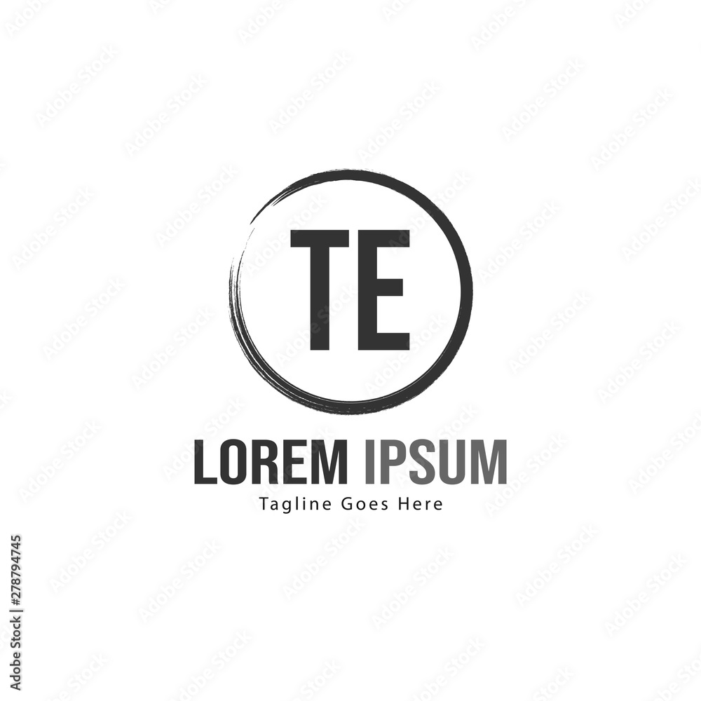 Initial TE logo template with modern frame. Minimalist TE letter logo vector illustration Initial TE logo template with modern frame. Minimalist TE letter logo vector illustration